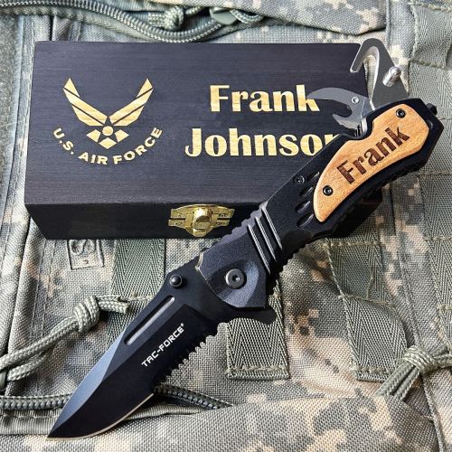 Personalized Folding Knife with Seat Belt Cutter, Glass Breaker & Can Opener