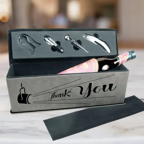 Custom Gray Wine Box And Tool Set